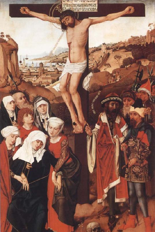 PLEYDENWURFF, Hans Crucifixion of the Hof Altarpiece Sweden oil painting art